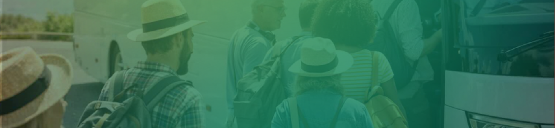 gruppo di turisti che sale su autobus per una gita organizzata